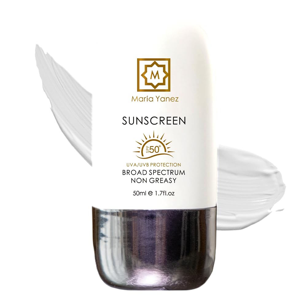 Maria Yanez Sunscreen SPF 50+ for Face & Body, Broad Spectrum UVA/UVB Protection, Lightweight NonGreasy Daily Sunscreen for Wom