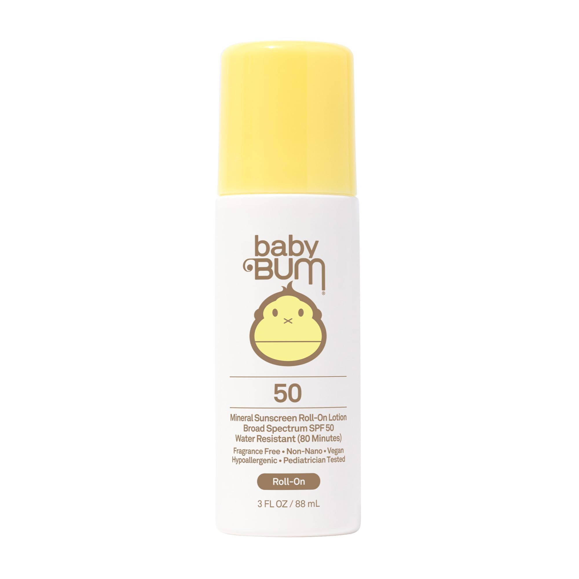Baby Bum Mineral Spf 50 Roll-On Sunscreen | Vegan And Hawaii 104 Act Compliant (Octinoxate & Oxybenzone Free) Broad Spectrum Moi