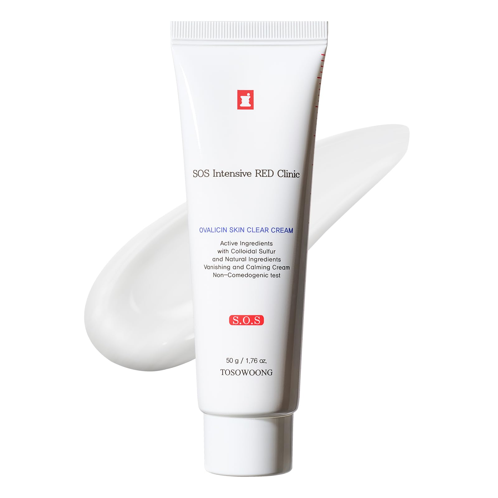 TOSOWOONG Ovalicin Skin Clear Cream, Skin Soothing, Moisturizing with Niacinamide and Sulfur, Korean Skincare, 50g, 1.76 oz.