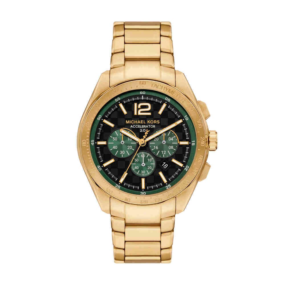 Michael Kors Analog Men Accelerator 2.0 Black Dial Gold Watch Mk9177