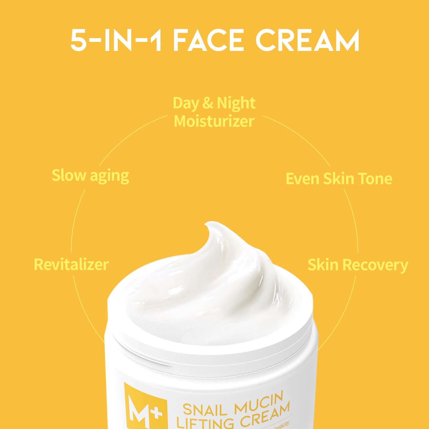 #Ootd Snail Mucin Moisturizer Cream For Face, Lifting & Deep Hydrating Ceam For Face And Neck, Anti Aging, Smoothing, Korean Ski
