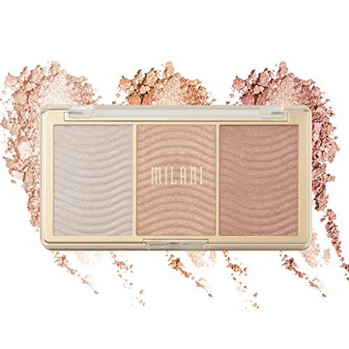 Milani Stellar Lights Highlighter Palette - Rose Glow (0.42 Ounce) 3 Vegan, Cruelty-Free Face Powders That Contour & Highlight F