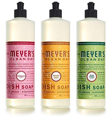 MRS. MEYER 'S CLEAN DAY Variety Dish Soap Scent (Peppermint + Orange Clove + Iowa Pine)