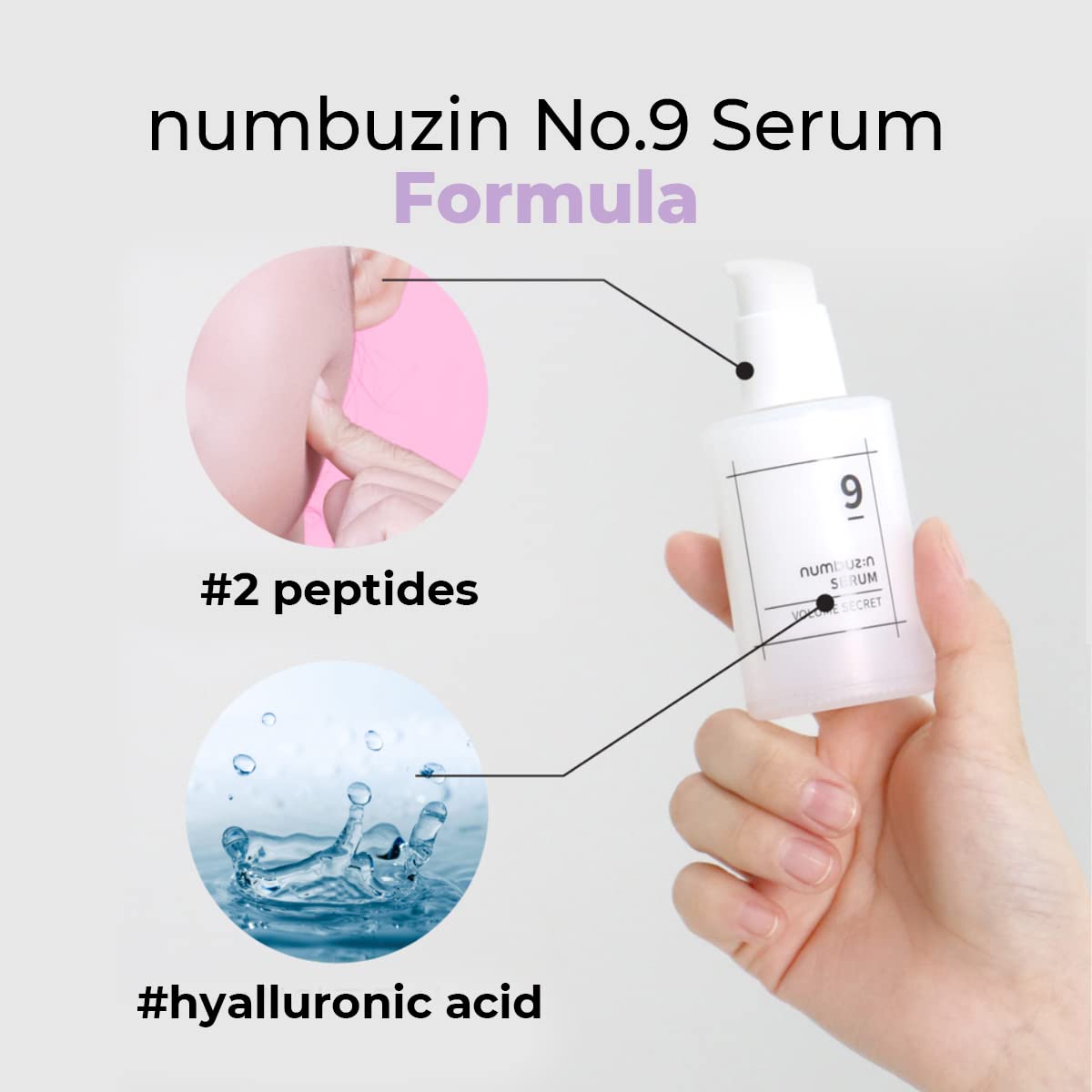 numbuzin No.9 Secret Firming Serum | Anti-Aging Treatment with Peptides & Niacinamide | 1.69 Fl Oz | Korean Skin Care