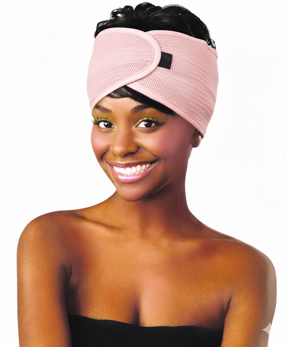 DONNA Satin Lined Mesh Hair Band - Adjustable Fashion Headband for Natural Hair - Breathable Mesh Exterior with Soft Satin Inter