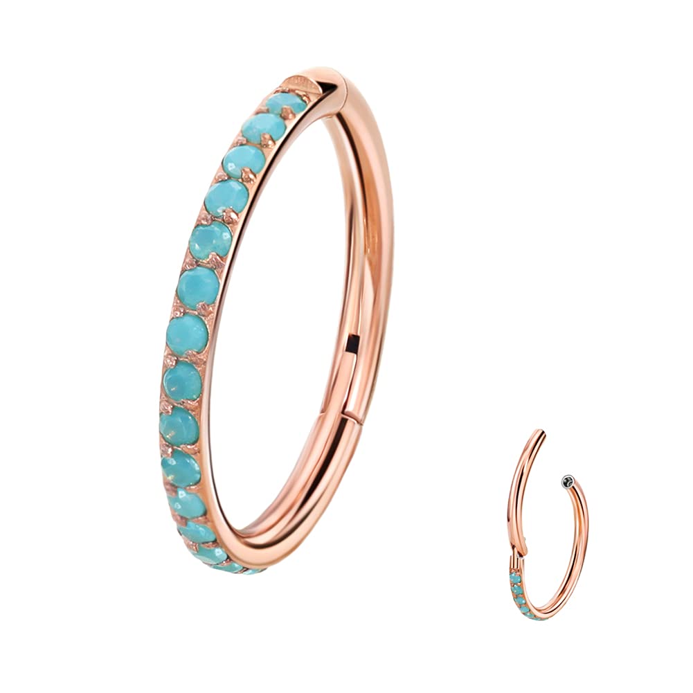 TDEBA Conch Piercing Jewelry, 316L Surgical Steel Segment Cartilage Hoop Earring, CZ Paved Helix Daith Jewelry, Snug Tragus Anti