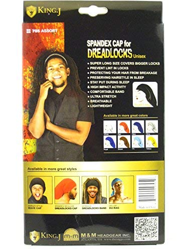 King.J Super Long Unisex Spandex Cap For Dreadlocks (Royal Blue)