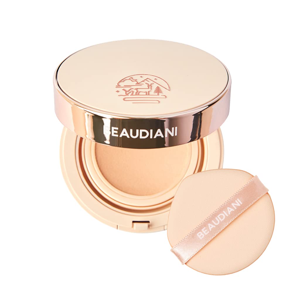 Beaudiani Mesh Tight Up Cushion Foundation 02, Light Beige, Korean Cushion Foundation,Natural Coverage, Glowing Foundation, Swea