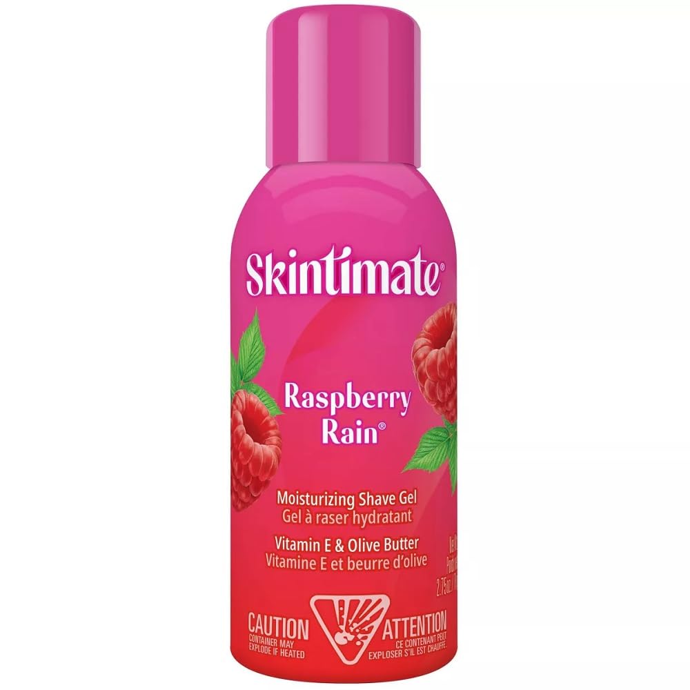 Skintimate Signature Scents Moisturizing Shave Gel for Women Raspberry Rain with Vitamin E and Olive Butter - 2.75 Ounce(Packagi