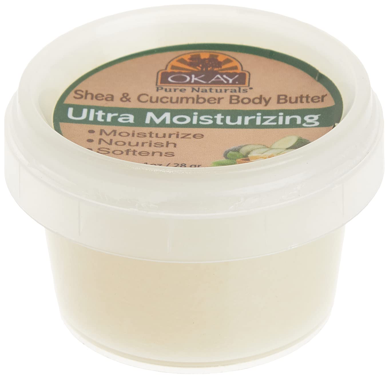 OKAY SHEA and CUCUMBER BODY BUTTER Ultra Moisturizing 1oz / 30gr.