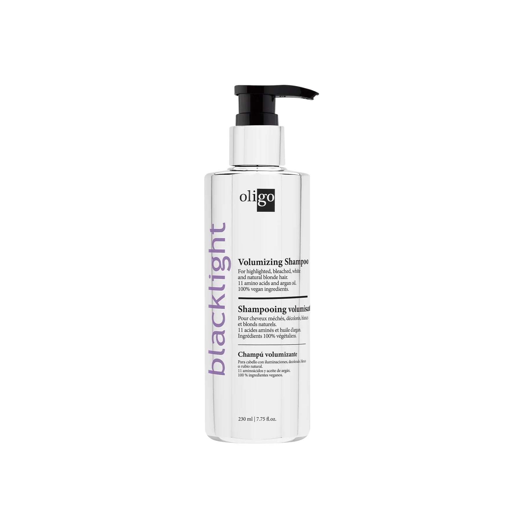 Oligo Professionnel - Blacklight Volume Shampoo for blondes - Sulfate free - Vegan - For color treated hair - Hydrating and volu