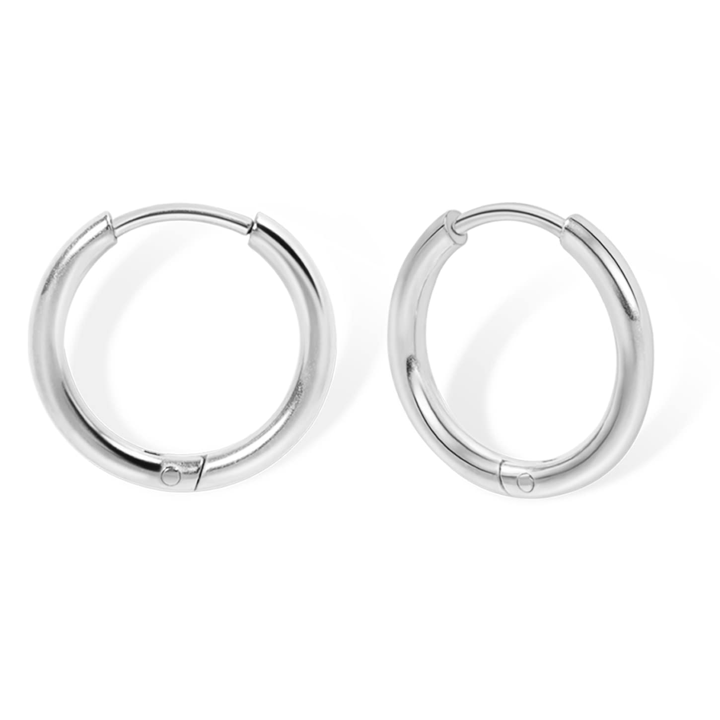 Small Silver Hoop Earrings Leightweight: Hinged Huggie Hoop Earrings for Lobe Cartilage Helix Tiny Hoops Earrings Silver for Wom