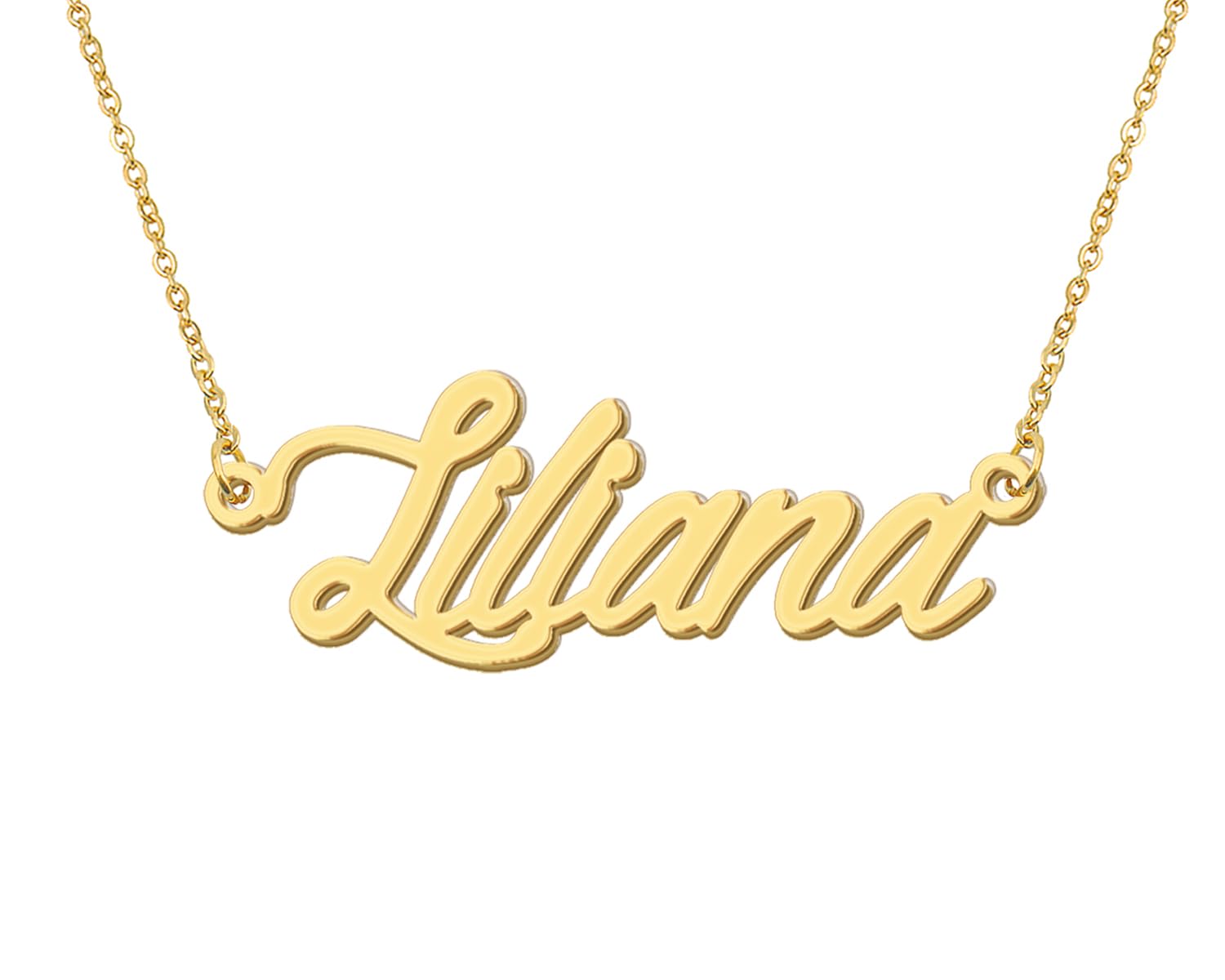 Aoloshow 18k Gold Plated Necklace with Liliana Name Womens Dainty Nameplate Necklaces Stainless Steel Jewelry for Valentines Day