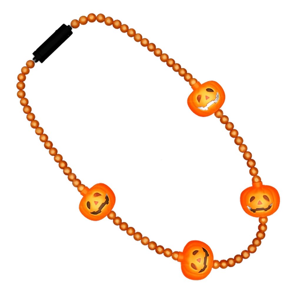blinkee LED Beads and Pumpkins Necklace LED LED Halloween Costume for Trick or Treating and Night Time Safely