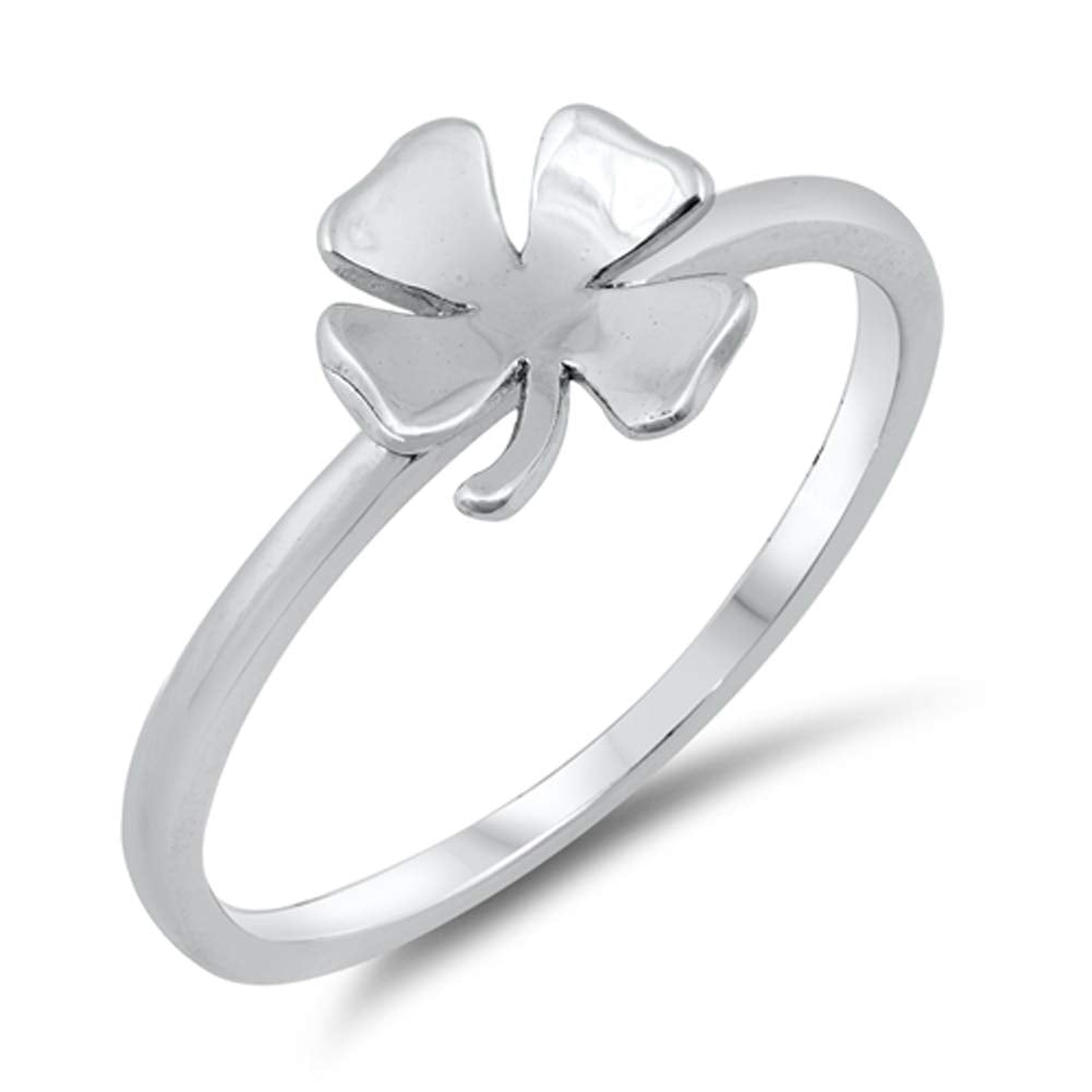 Simple Clover Good Luck Irish Charm Ring New 925 Sterling Silver Band Size 11