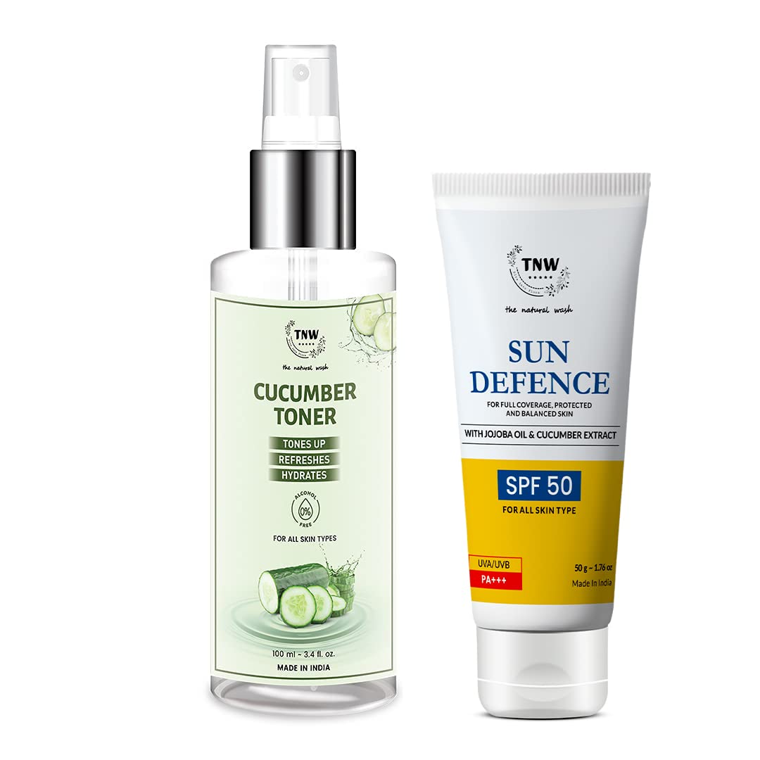 Tnw-The Natural Wash Vitamin C Exfoliating Face Wash (100Ml) And Cucumber Toner (100Ml) For Glowing And Fresh Skin | No Harmful 