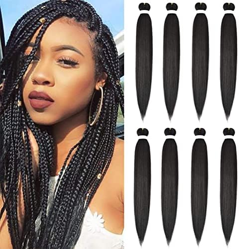 8 Pack Pre Stretched Braiding Hair - 36 '' 110G/Pack Premium Braiding Hair Pre Stretched Extensions, Professional Itch Free Hot