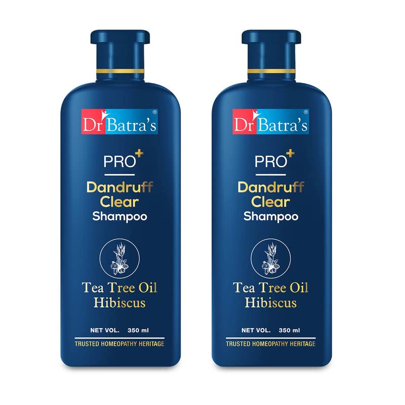 Dr BatraS Pro+ Dandruff Clear Shampoo | Anti-Dandruff, Doctor Formulated | Tea Tree & Hibiscus Extract | Sulphate & Paraben Free