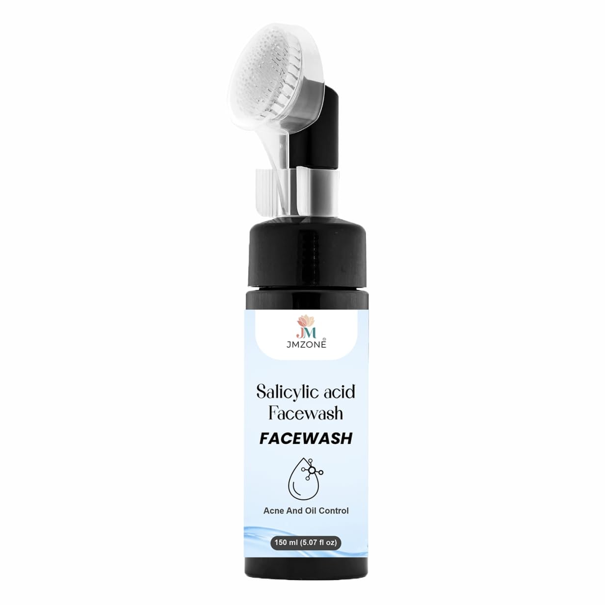 Jmzone 1% Salicylic Acid Face Wash With BuiltIn Cleansing Brush, Foaming Formula, Acne And Oil Control, 150 Ml