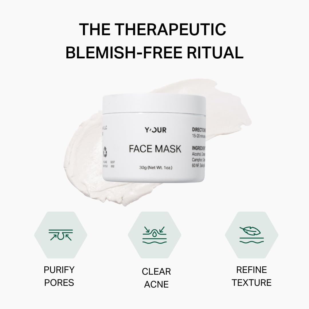 YOUR Purifying Detox Face Mask - Blackhead, Whiteheads & Pores Remover, Anti-Acne & Pimple, Cleansing & Exfoliating Care, for Hy