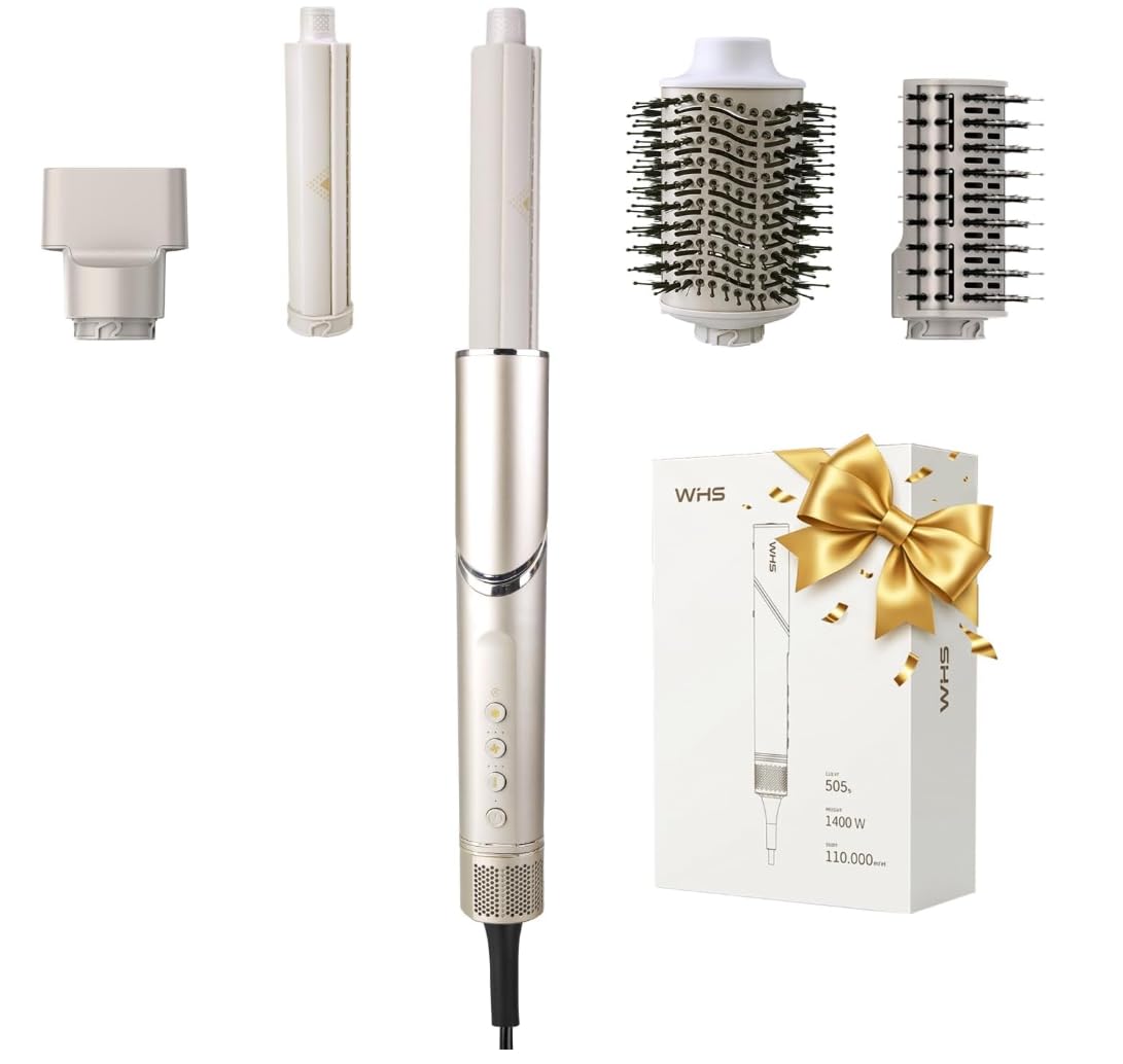 WHS 5in1 BLDC Hair Dryer & Air Brush, BLDC 110,000 RPM Fast Drying, Ionic Function, Cool Shot Button, Salon Long Life Quality,