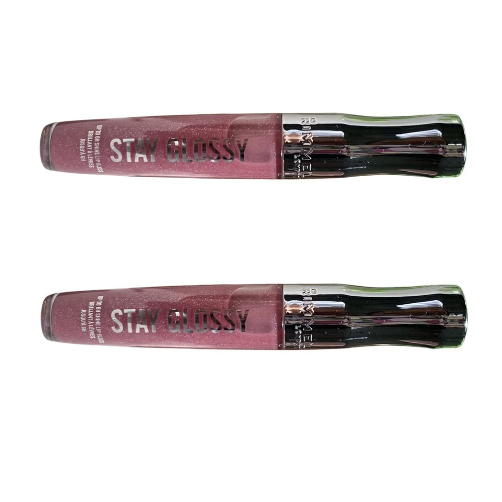 Pack Of 2 Rimmel Stay Glossy 6Hr Lip Gloss, Stay My Rose # 160