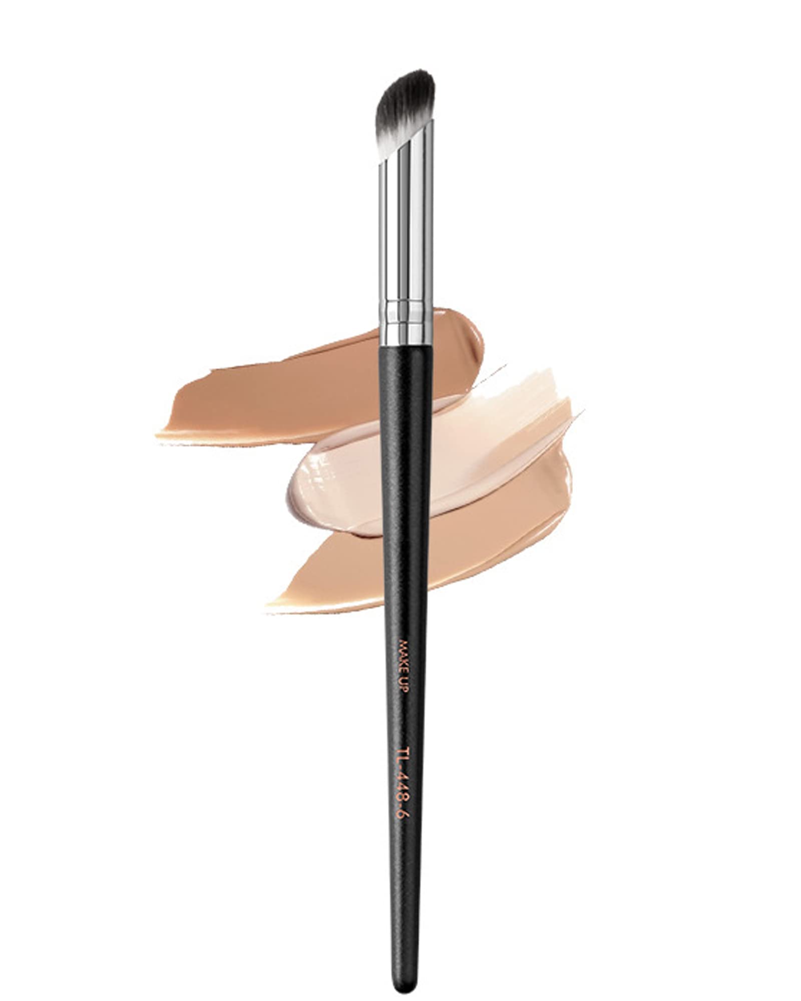 Mini Angled Concealer Brush Under Eye-1Pcs Upgraded Small Nose Contour Concealer Brush For Dark Circles Puffiness, Face Eye Puff