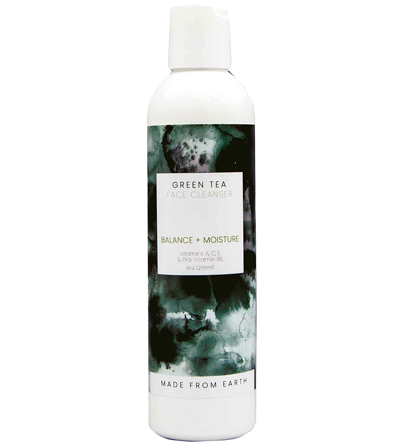 Made from Earth Green Tea Face Cleanser - Vitamin A, C and Plant Proteins for All Skin Types, 8 oz.