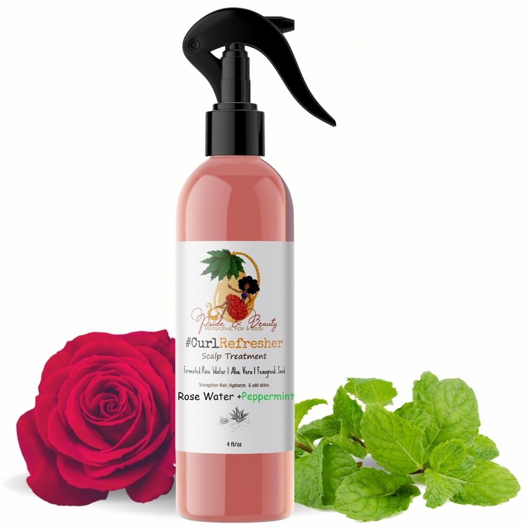 Rose Water For Locs, Daily Moisturizing Refreshing Spray, Rose Water For Hair, Rosewater and Peppermint Hair Scalp Moisturizer. 