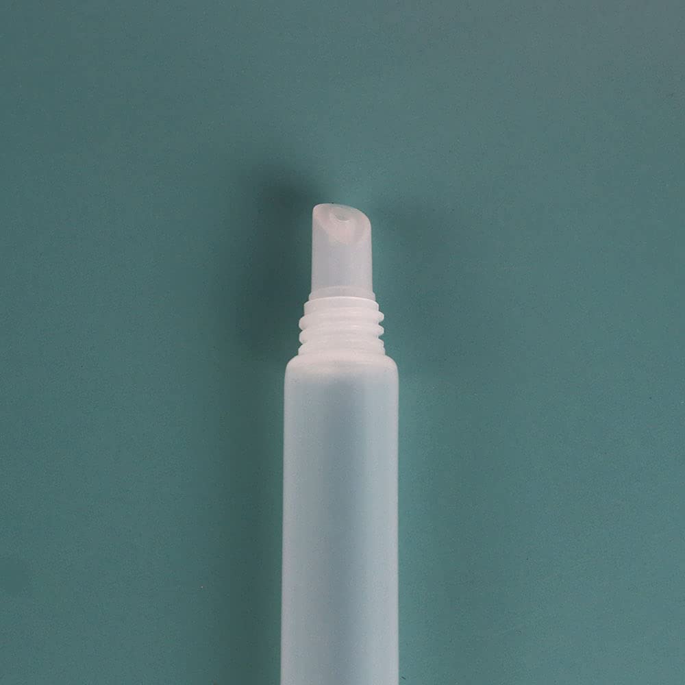 50 PCS Empty long slim 15ml squeeze lip gloss tube lip oil soft tubes with Syringes (white lid)