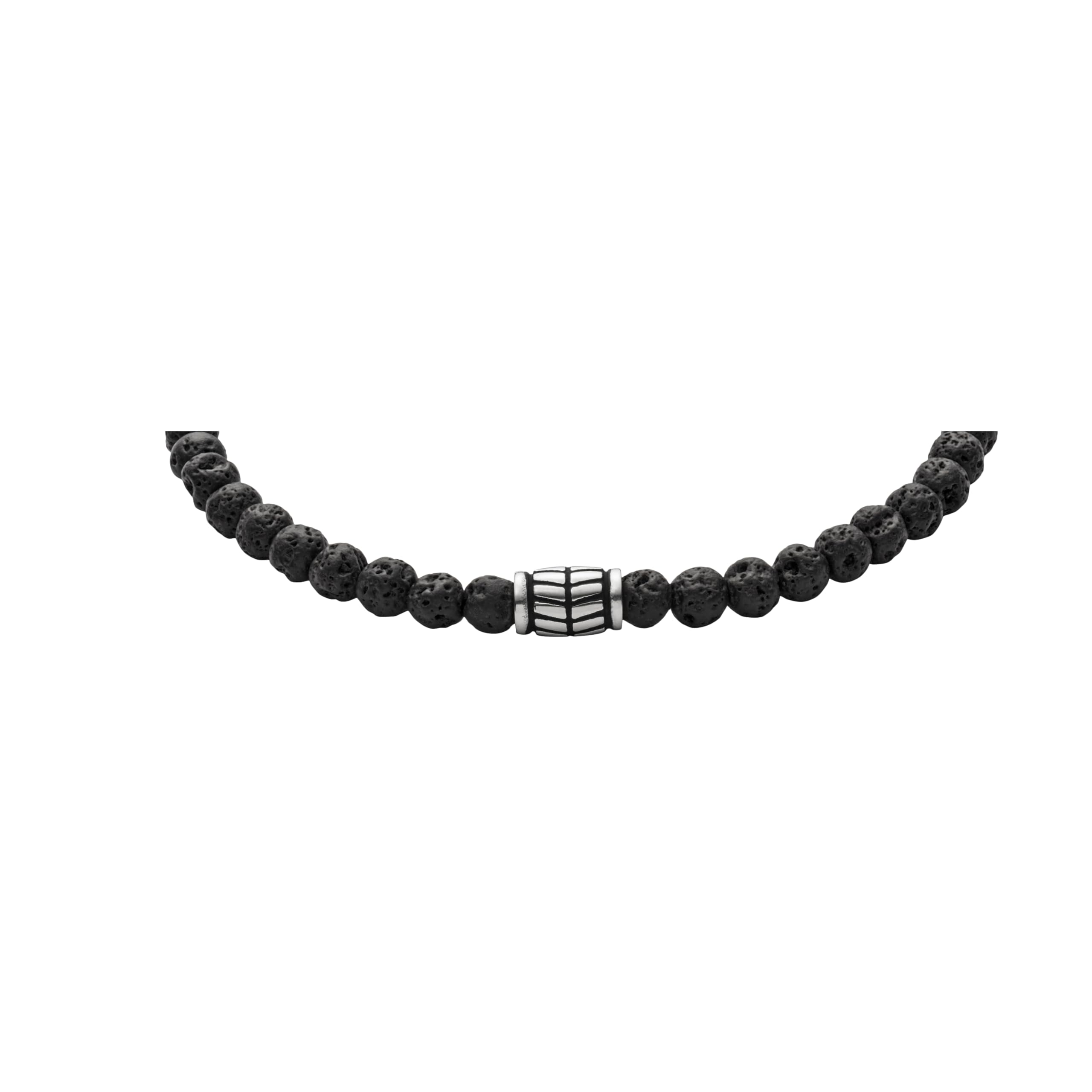Fossil Men's Beaded Bracelet, Color: Black (Model: JF02887040)