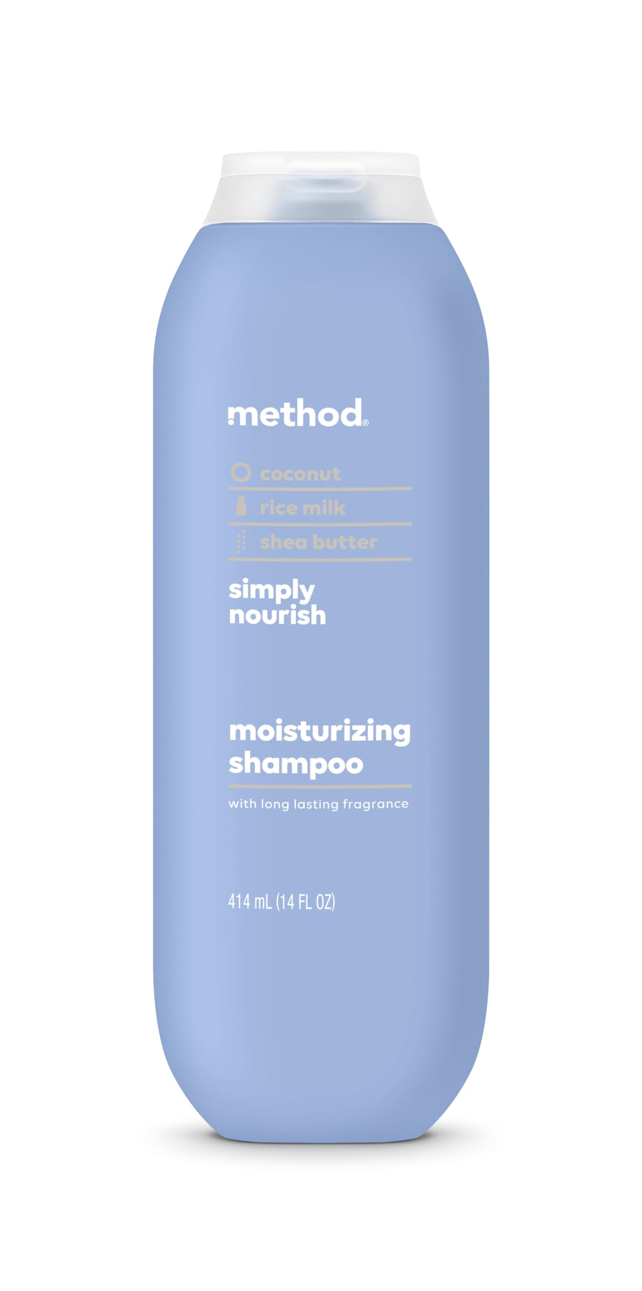 Method Moisturizing Shampoo, Simply Nourish with Shea Butter, Coconut, and Rice Milk Scent Notes, Paraben and Sulfate Free, 14 o