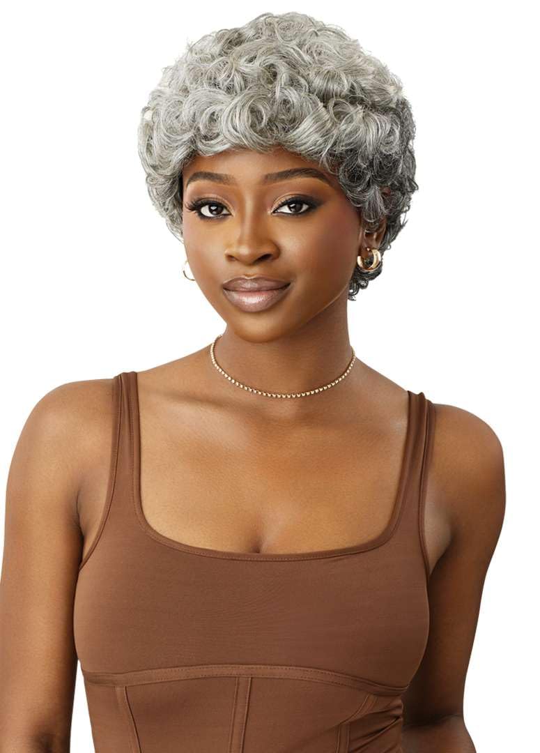 Outre Fab & Fly Full Cap Wig Gray Glamour - Human Hair - Emir (HL34/51)