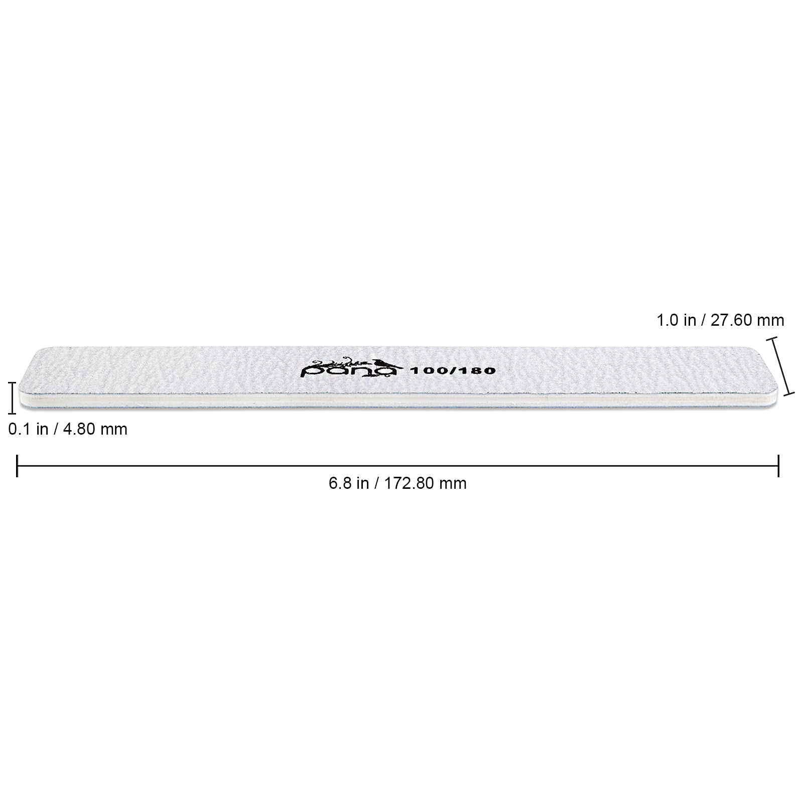 10Pcs Jumbo Size Pana Professional Double Sided Nail Files - Zebra, 100/180 Grit - Emery Board Nail Buffering File Manicure Pedi