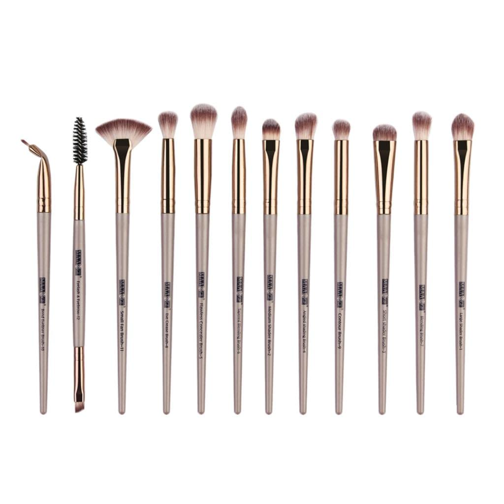 Enakshi 12Pcs Eye Makeup Brush Set For Eyeshadow Eyebrow Eyeliner Champaign|Health & Beauty | Makeup | Makeup Tools & Accessorie