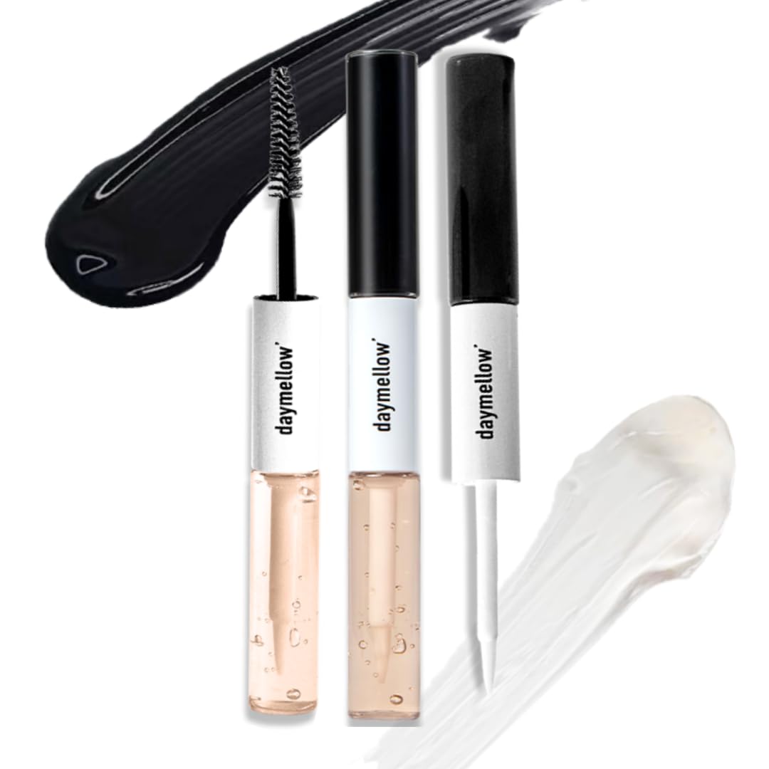 daymellow All Day Eyelash Dual Serum 0.34fl.oz/10ml, 2-in-1, Eyelash Serum, Black Beans, Peptide, Panthenol, Enhancing, to Grow 