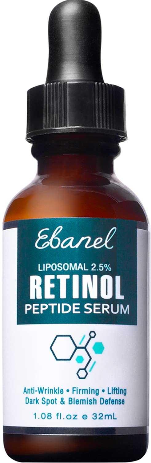 Ebanel Liposomal 2.5% Retinol Serum for Face with Hyaluronic Acid, Peptide, Vitamin C, Pore Minimizer Skin Tightening, Anti Agin