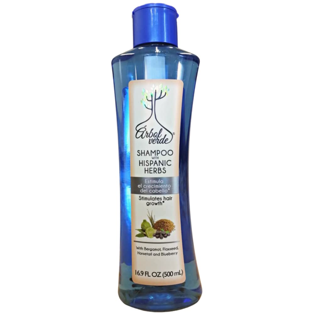 Arbol Verde Shampoo Natural Stimulates Hair Growth  With bergamot, Flaxseed, Horsetail and Blueberry