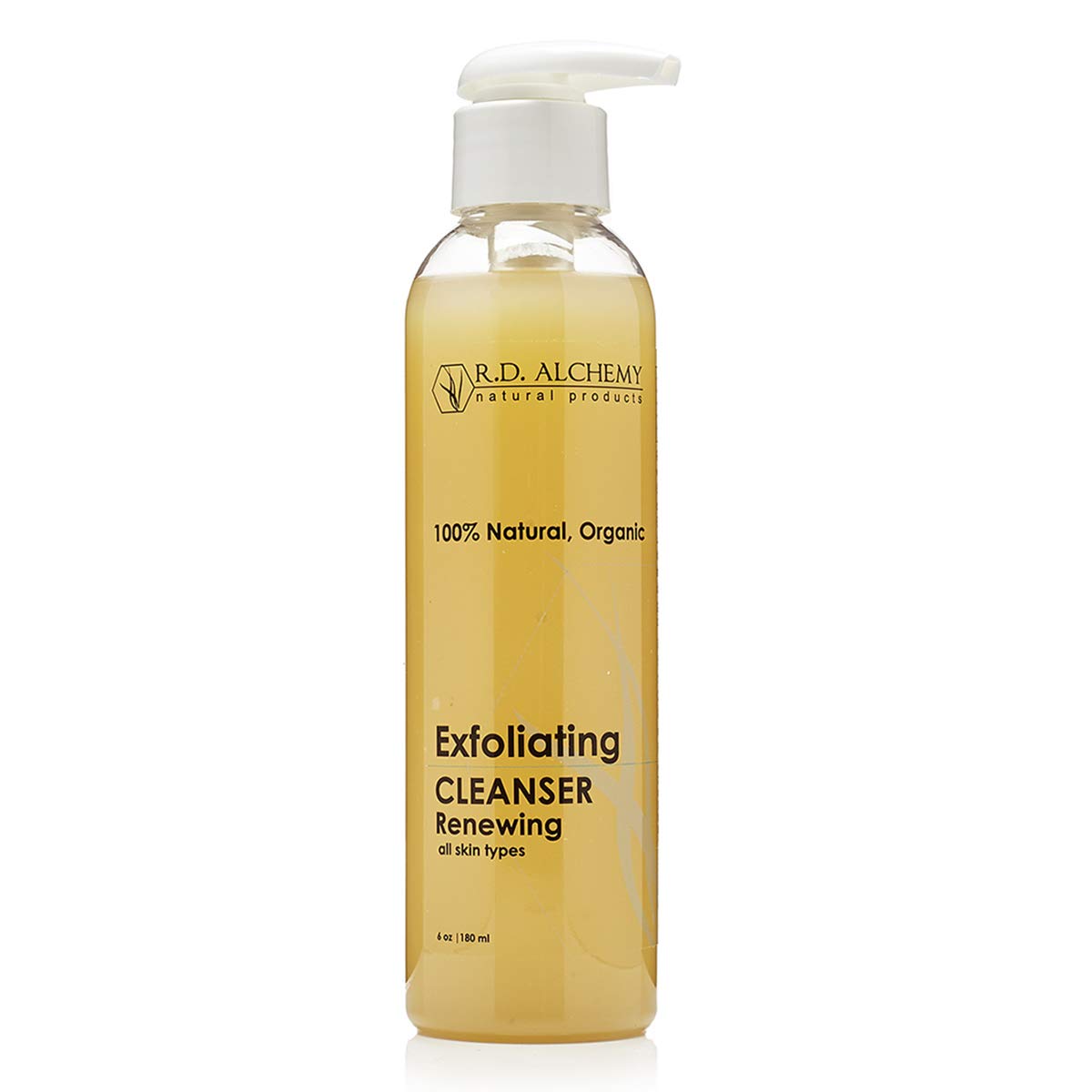 RD Alchemy - 100% Natural & Organic Exfoliating Cleanser - Natural Face Wash for All skin Types. Sulfate Free, with AHAs Gently 