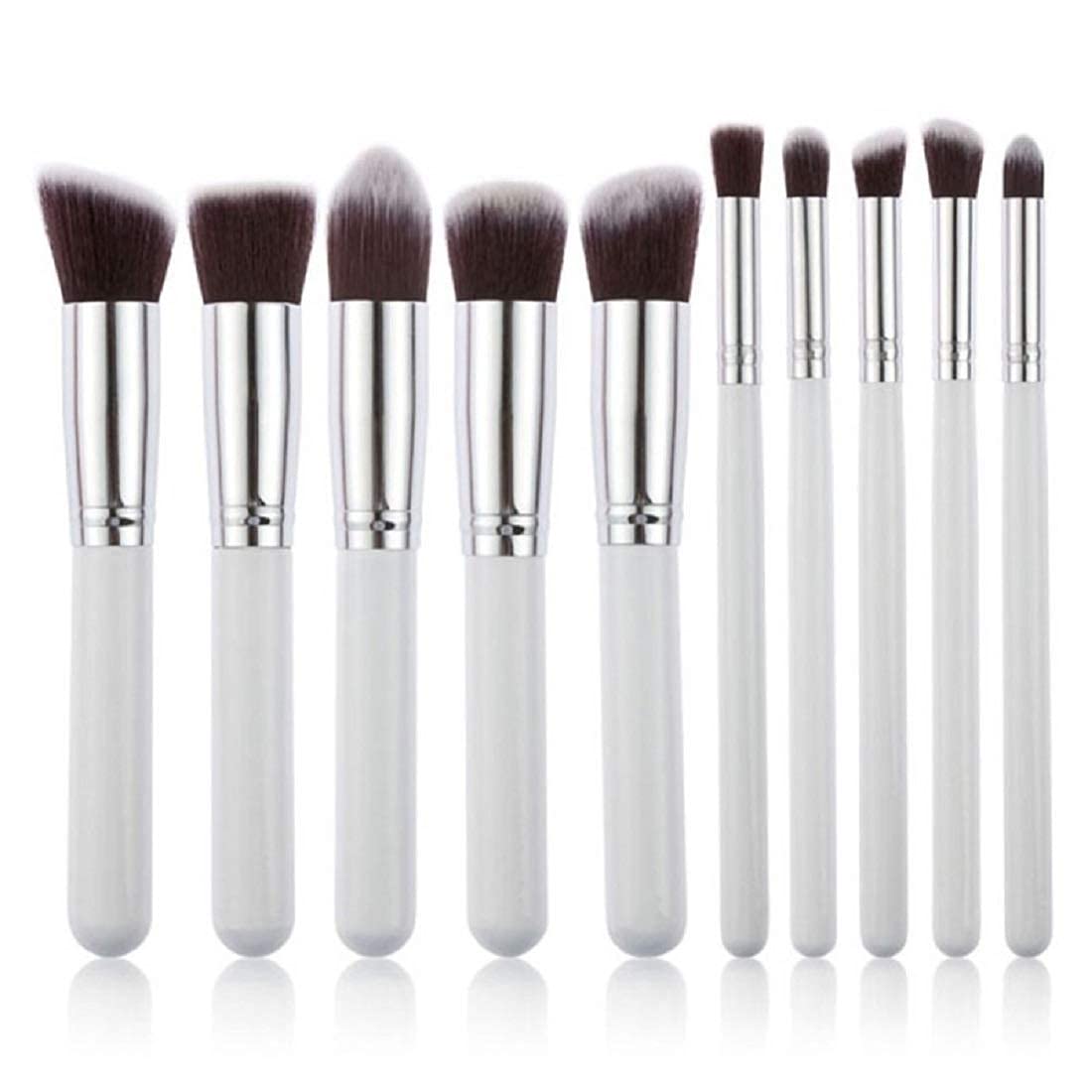 Sunisa White Soft Bristles 10 Pcs Makeup Brushes Set For Womens & Girls  (Pack Of 10)