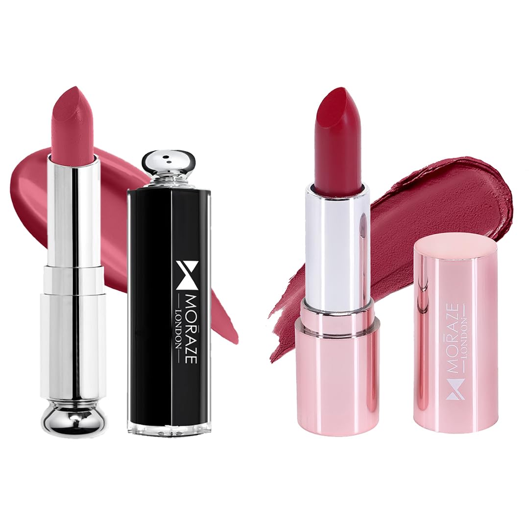 Moraze Makup New Pack Of 2 Stick Creamy Lipstick Waterproof LongLasting (Naked+Feeling)