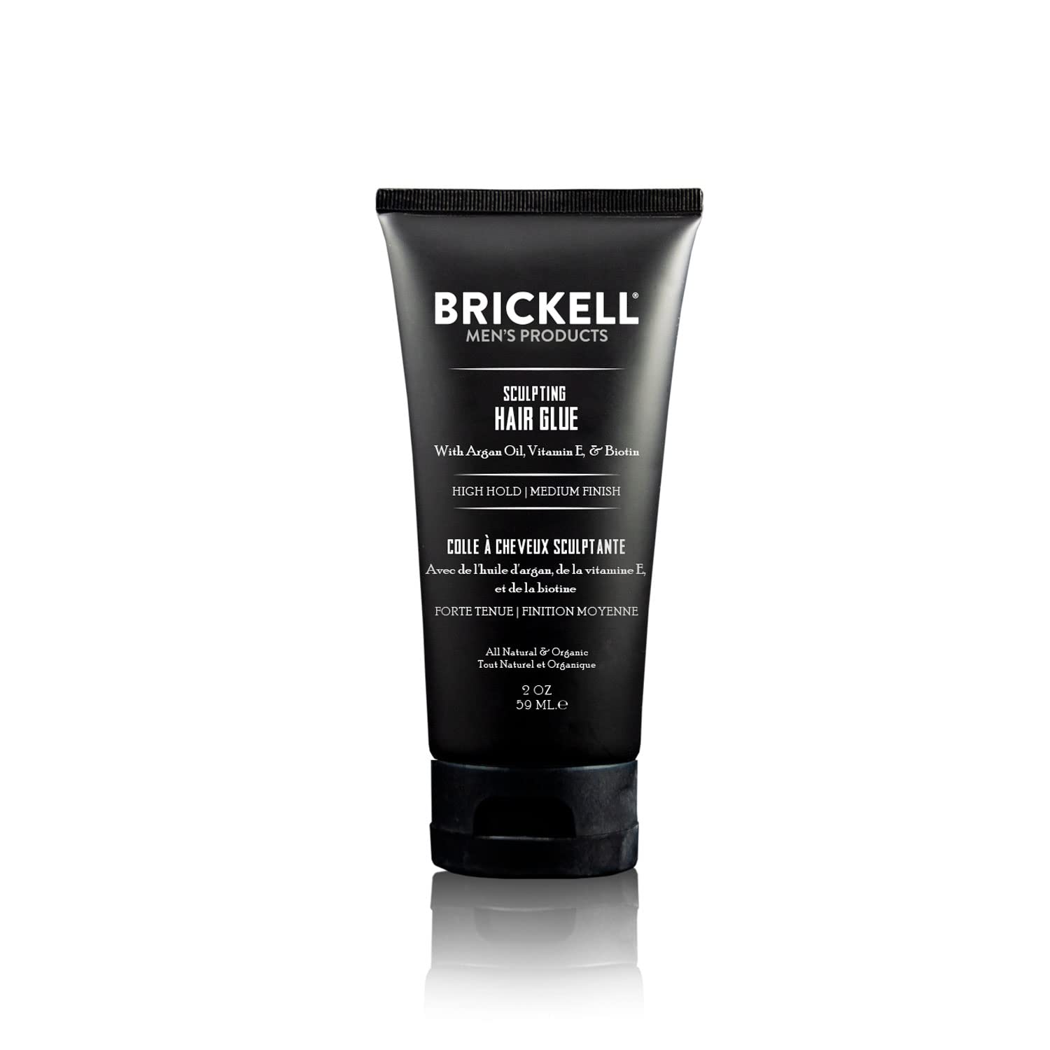 Brickell Men's Hair Styling Sculpting Hair Glue For Men, All Day Lasting Hold for Sculpting and Shaping Hair, 2 Ounce, Scented (