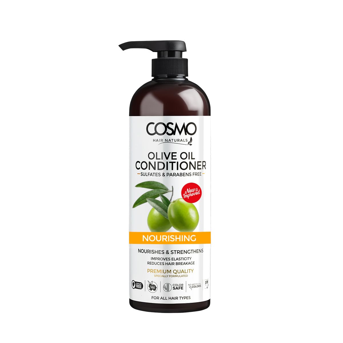 Cosmo Hair Care Nourishing Olive Oil Conditioner 1000ml  33.8 fl. Oz, Nourishes & Strengthens, Reduce Hair Breakage, Sulfates &