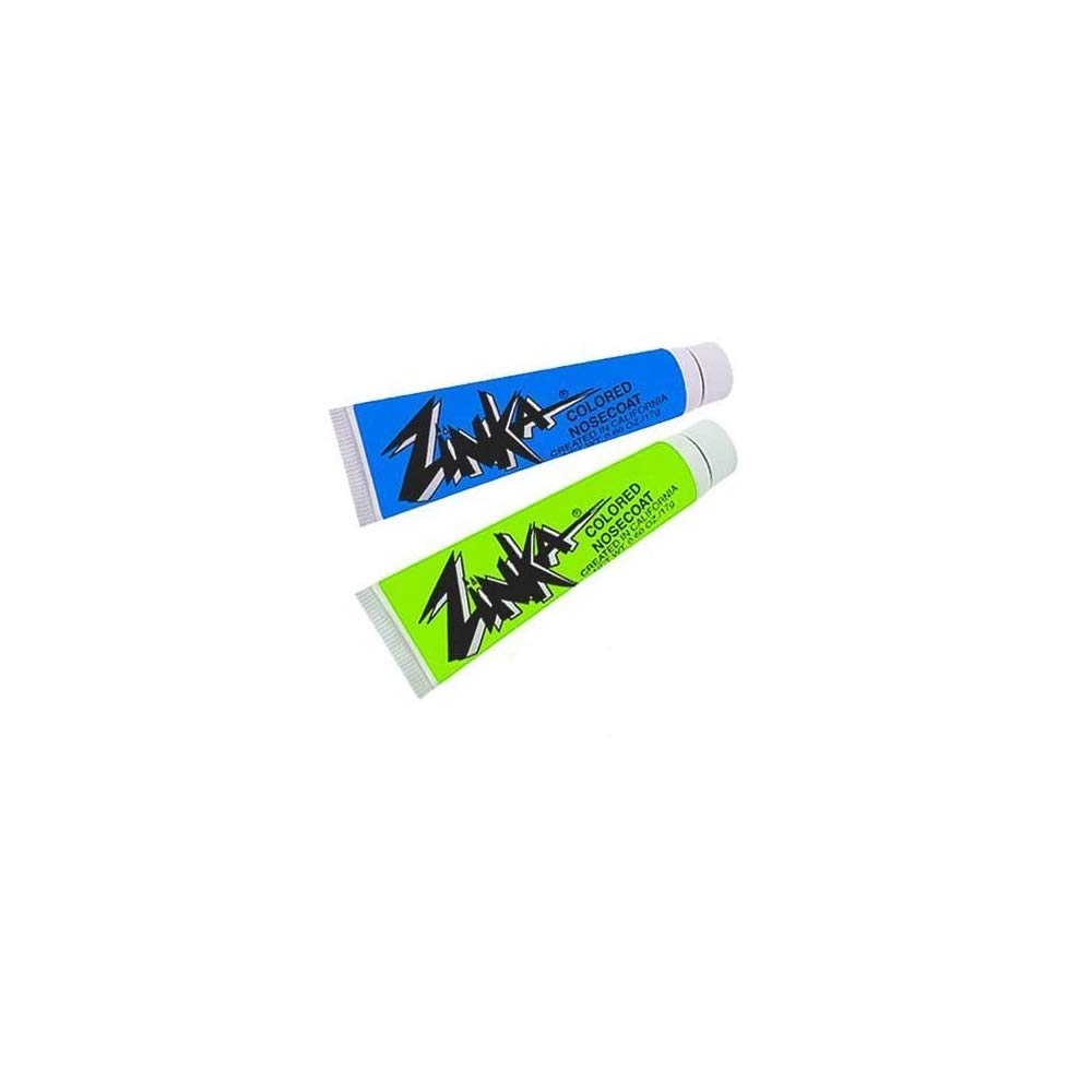 Zinka Colored Nosecoat Zinc Oxide Based Water Resistant 2 Pack Bundle 0.6 Ounce Tube - Blue Green