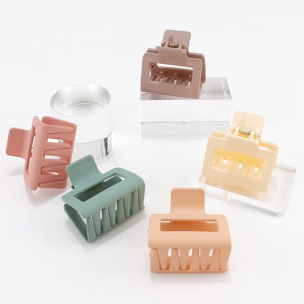 ATODEN Hair clips for Women 5Pcs Square claw clips for Thin Hair cute Hair clips Hair claws Small Matte Hair clips Hair Styling