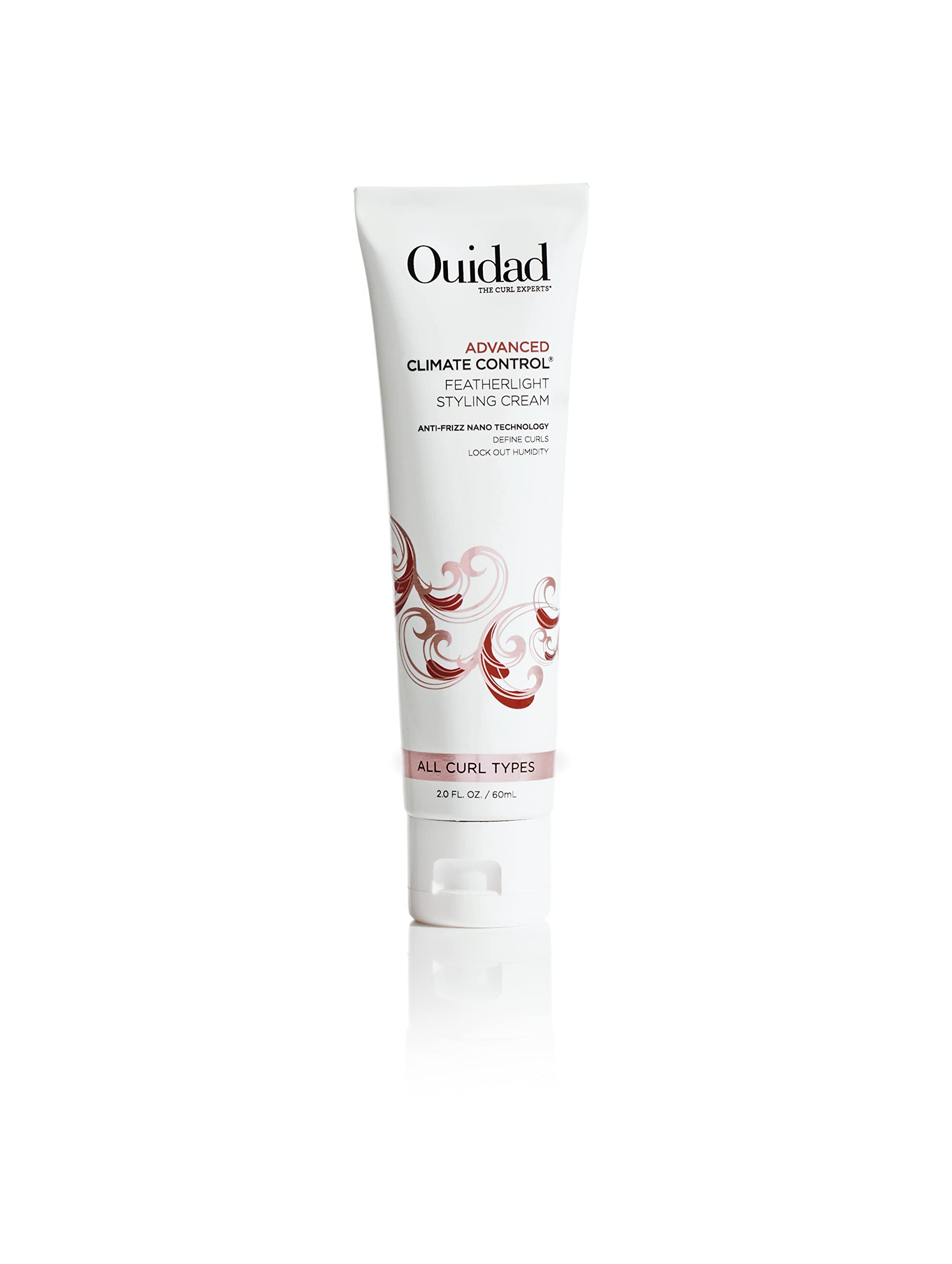 Ouidad Advanced Climate Control Styling Cream, 2 fl oz, Featherlight Curl Cream for Curly Hair, Shiny, Hydrated & Frizz-Free Cur