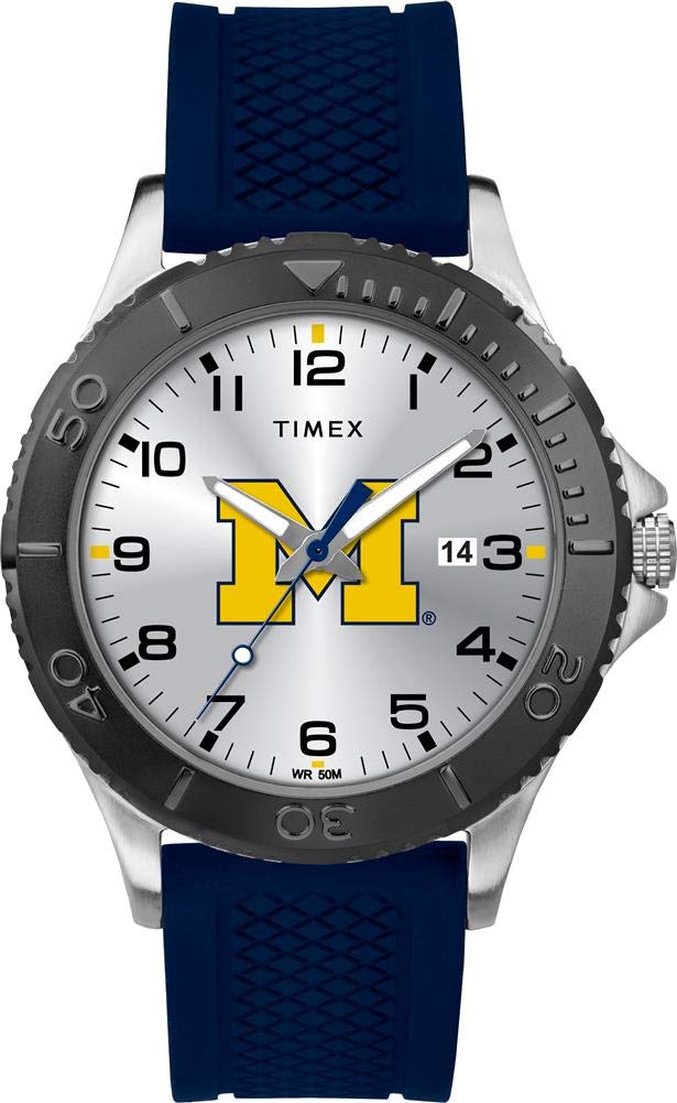 Timex Tribute Men's Collegiate Gamer 42mm Watch - Michigan Wolverines with Navy Silicone Strap