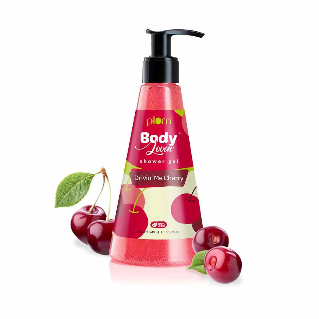 Plum Bodylovin Drivin Me Cherry Shower Gel | All Skin Types | Fruity | Sulphate & Paraben Free | 100% Vegan | Non-Drying | 240