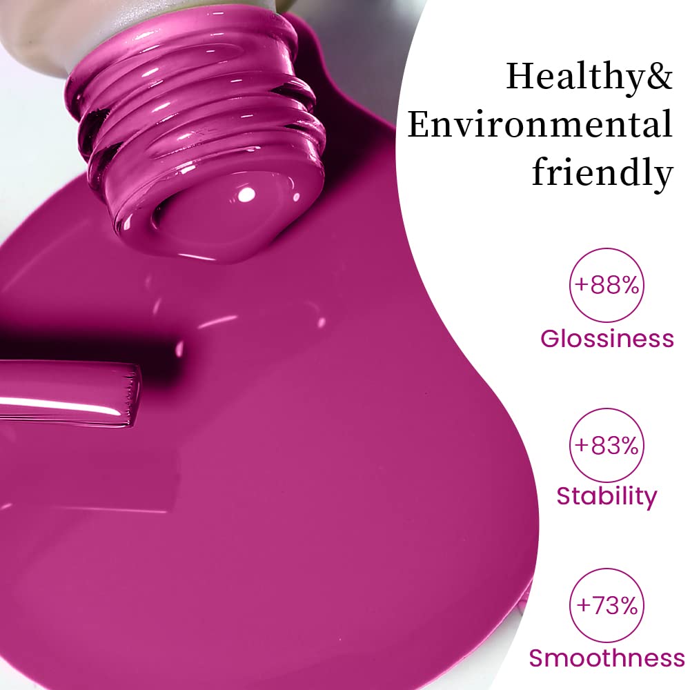 Maychao 15Ml Magenta Gel Nail Polish 1Pc Viva Magenta Gel Polish Soak Off Uv Led Nail Polish Nail Art Starter Manicure Salon Diy