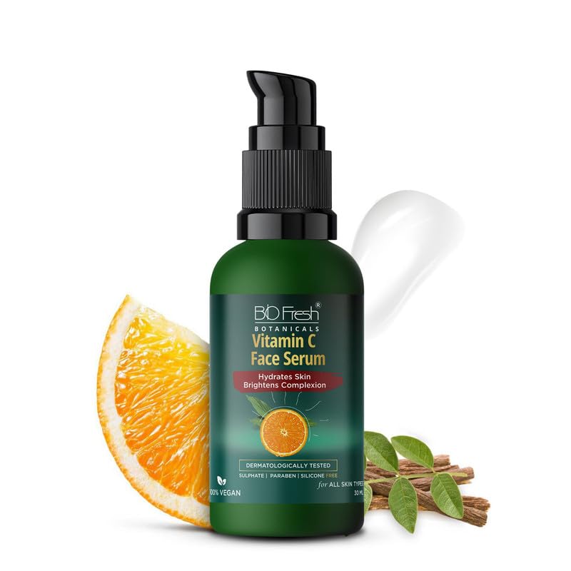 Biofresh Botanicals 20% Vitamin C Face Serum  30Ml Brightening & Hydrating AntiAging Serum Reduces Dark Spots & Fine Lines 100